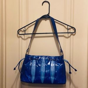 Vintage Lee Sands Retro Blue EEL Skin Shoulder Bag